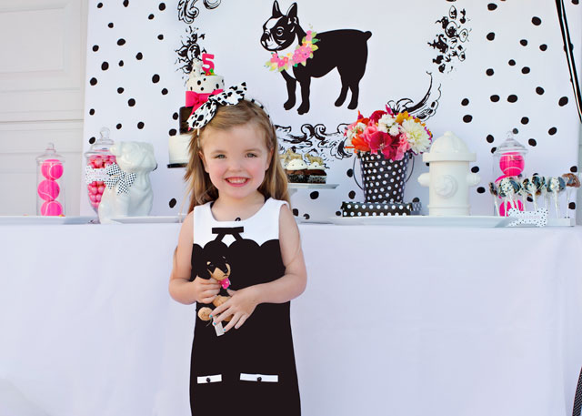 Black, White and Pink Puppy Birthday Party