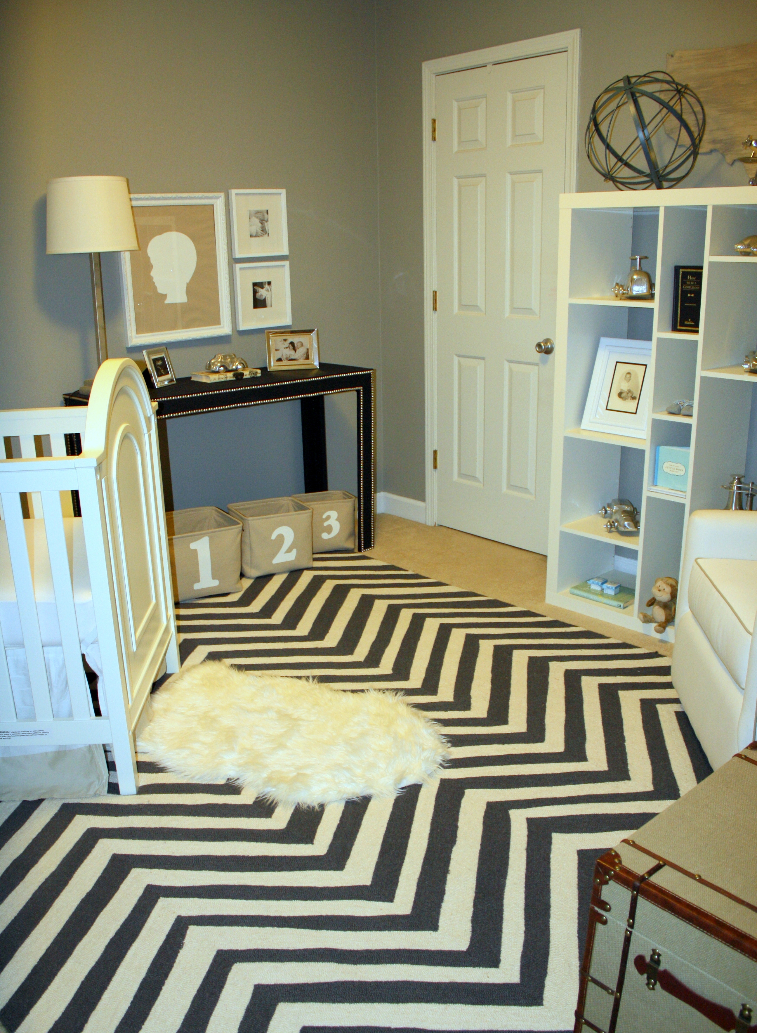 Gray and Navy Travel Themed Nursery