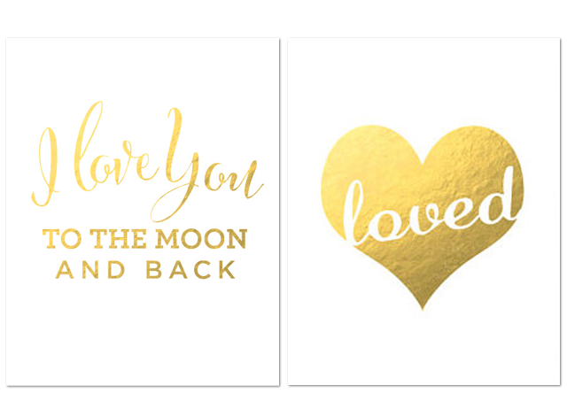 Gold Nursery Art Prints