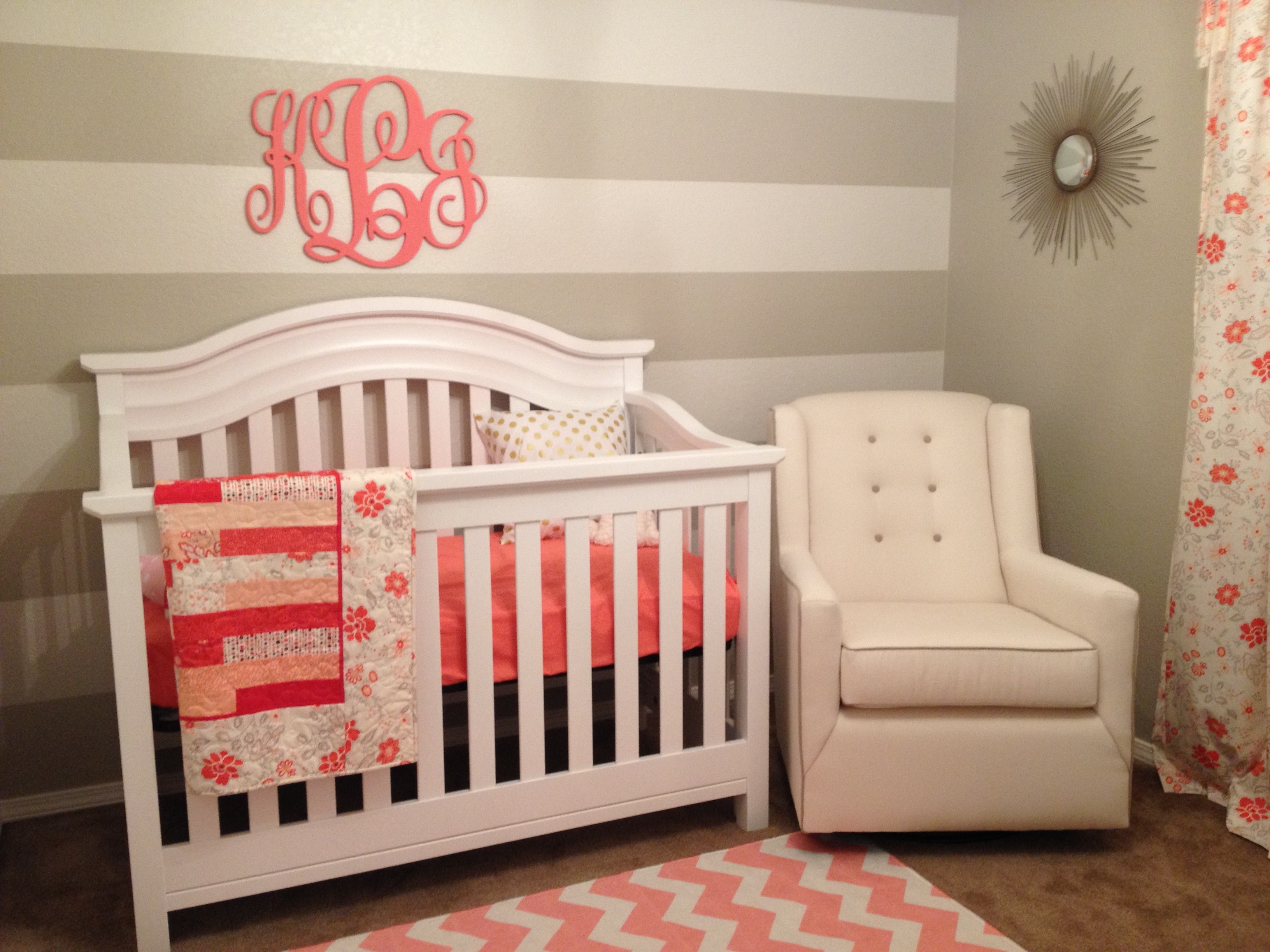 Coral and Taupe Nursery