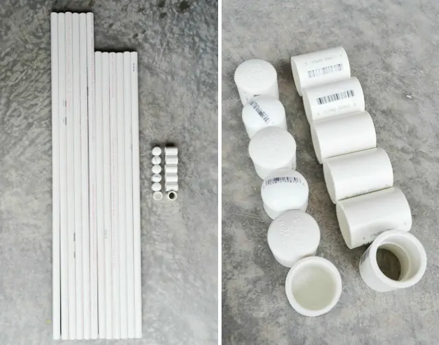 PVC Pipes, Caps and Couplings