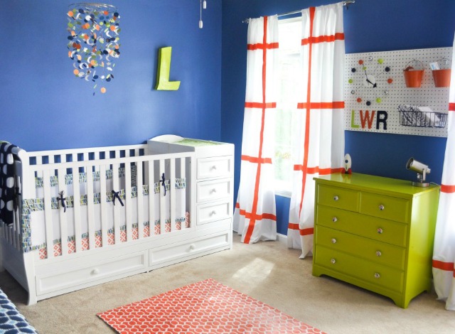 Blue, Orange and Lime Space-Themed Nursery - Project Nursery