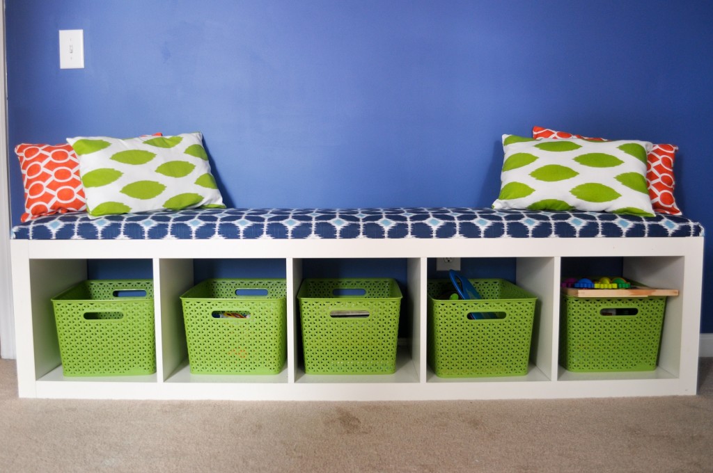DIY Nursery Bench Using an IKEA Expedit Bookshelf