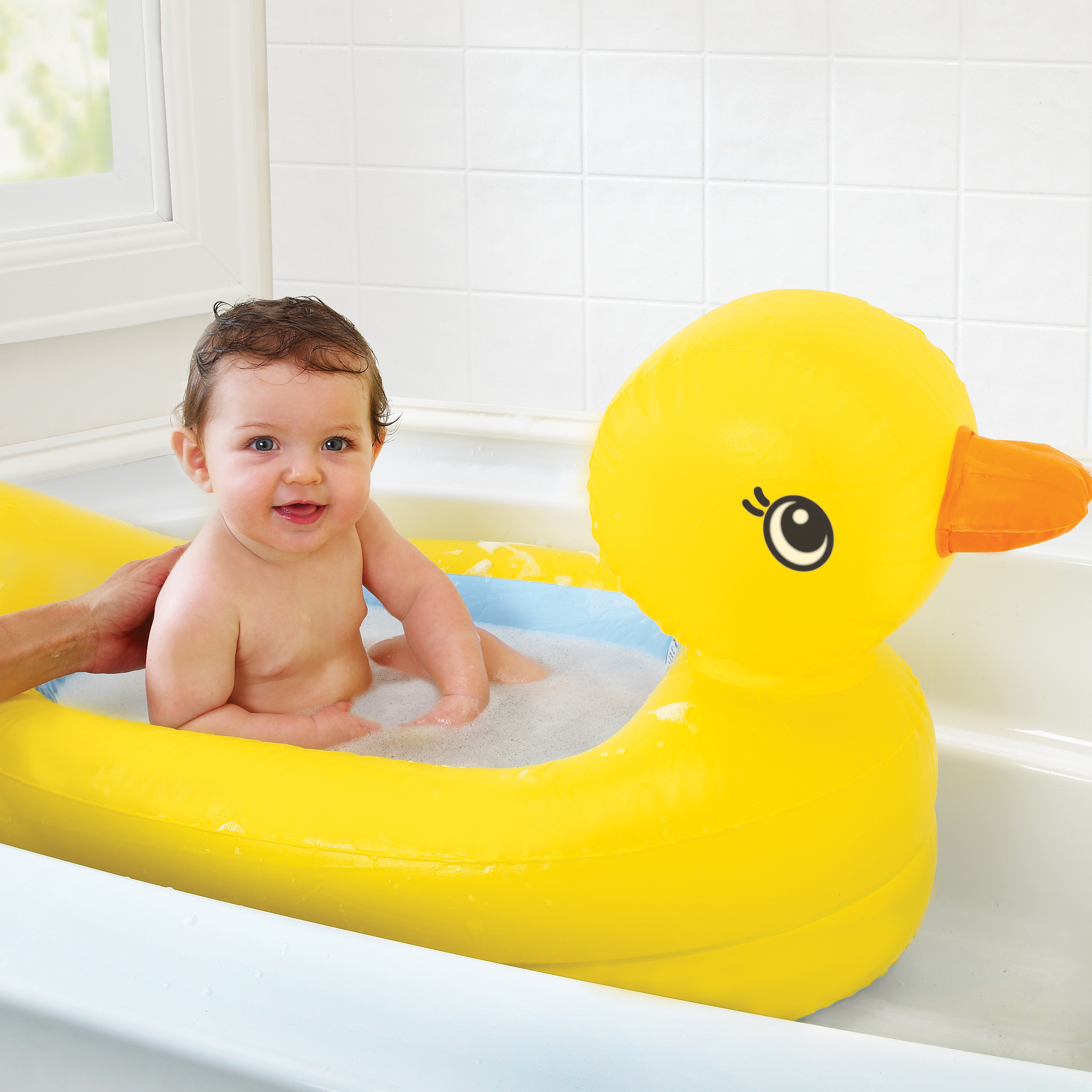 White Hot Inflatable Safety Duck Tub from Munchkin