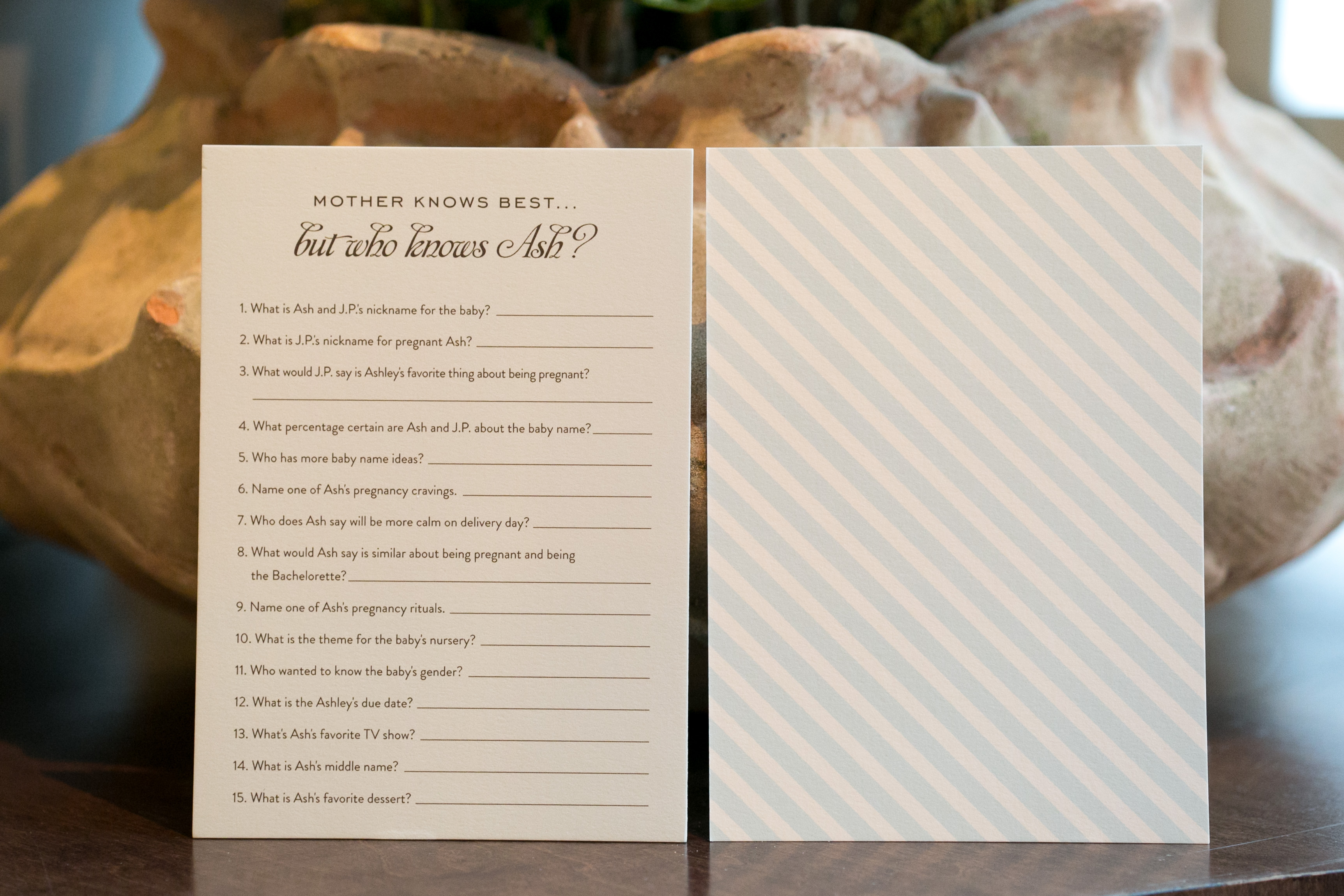 Mother Knows Best Baby Shower Game