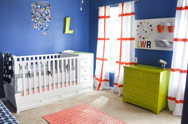 Blue, Orange and Lime Space-Themed Nursery - Project Nursery