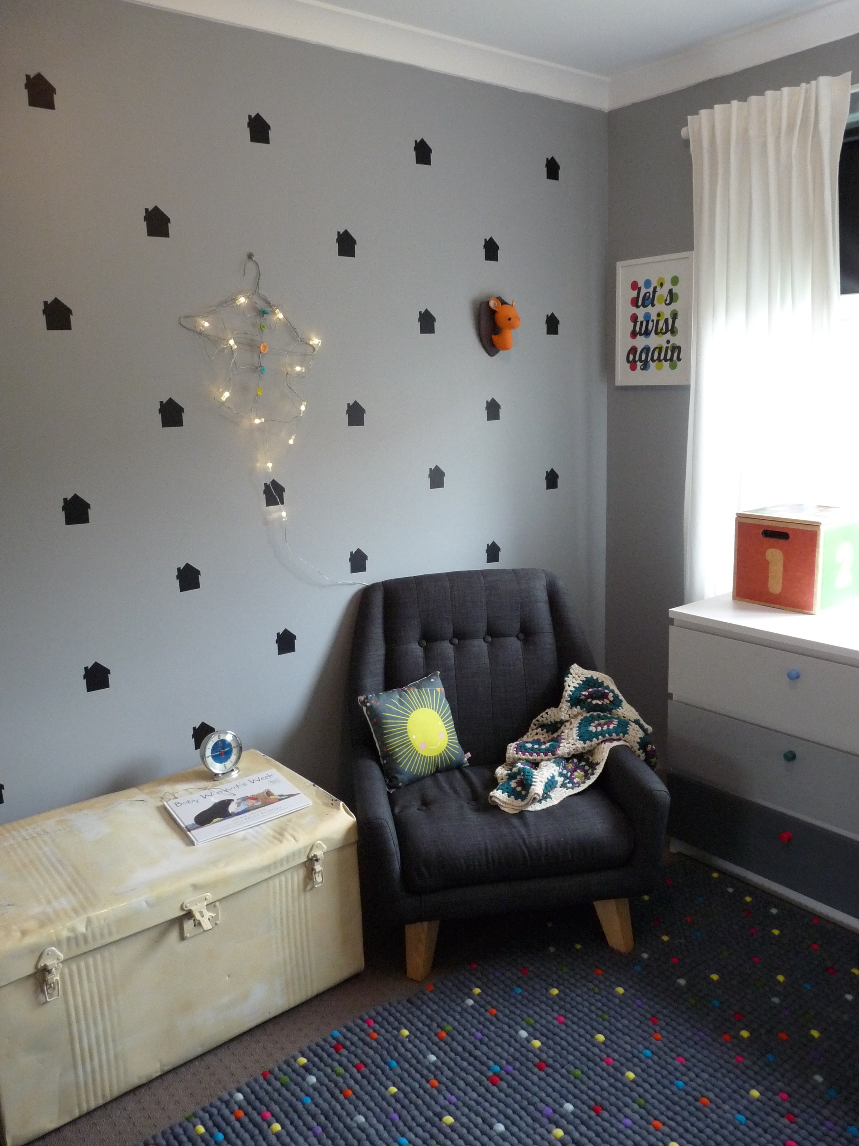 Little House Wall Decals in this Vibrant Nursery