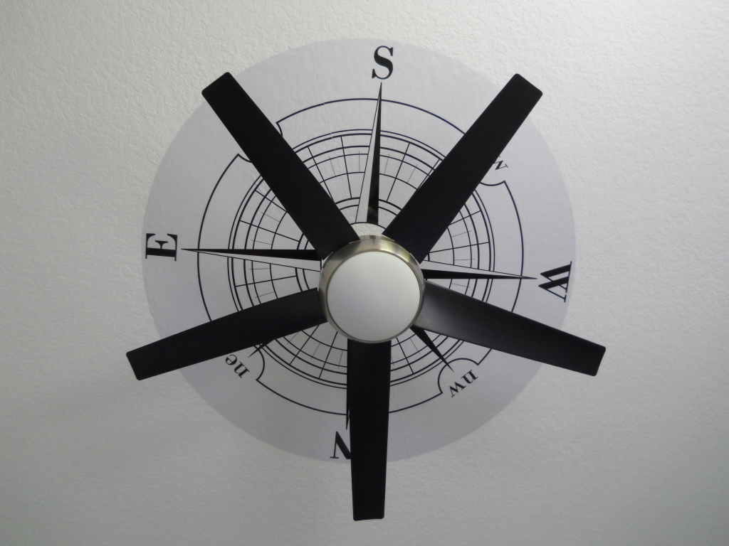 Ceiling Compass in this Nautical Nursery