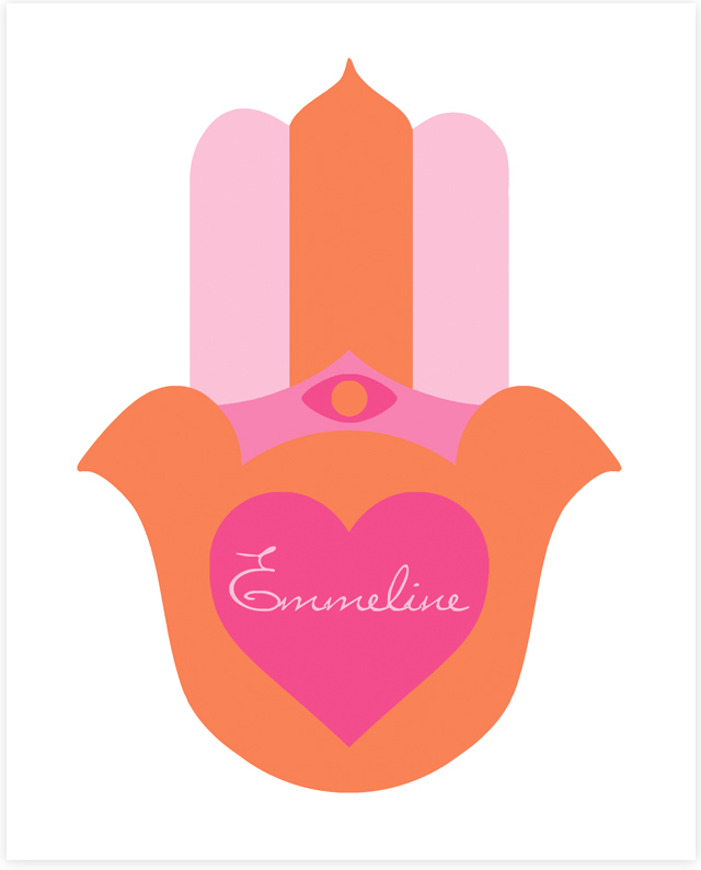 Hamsa Personalized Nursery Art from Little Crown Interiors