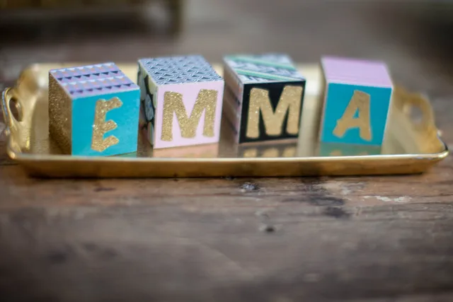 Decorated Wooden Name Blocks
