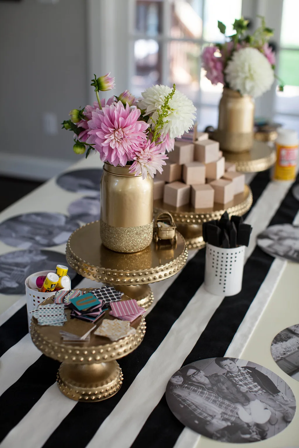 Wooden Block Decorating Station at Baby Shower