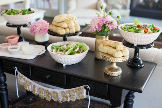 Food Display at Modern Baby Shower