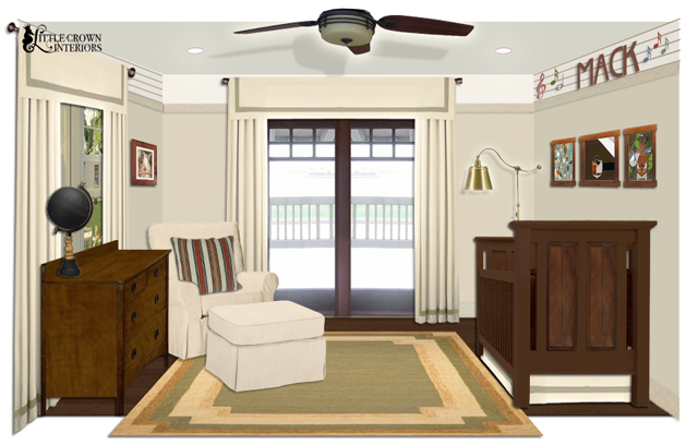 Nursery Design Rendering by Little Crown Interiors