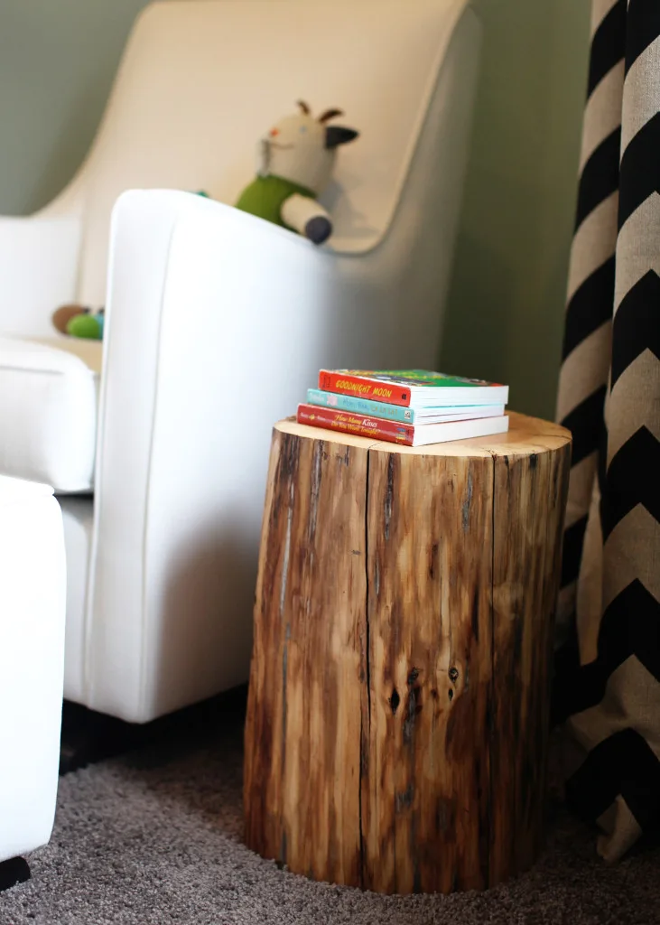 Rustic Nursery with Tree Stump Side Table - Project Nursery