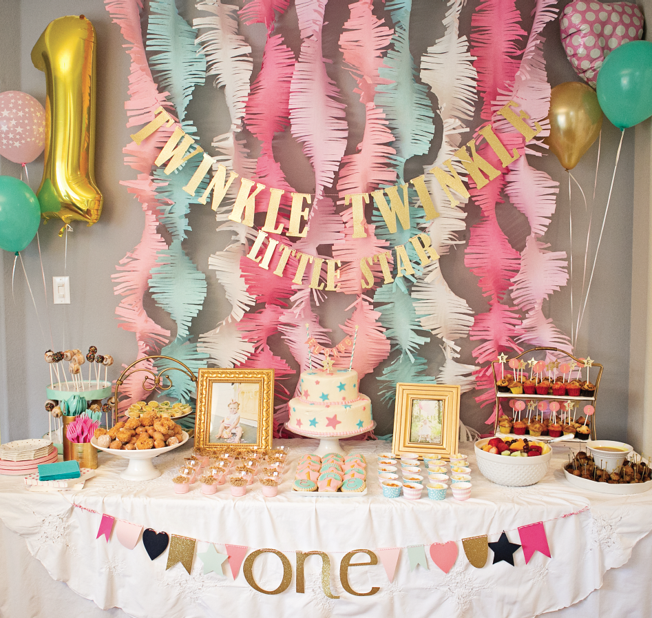 Pink and Gold Twinkle Little Star 1st Birthday Party - Project Nursery