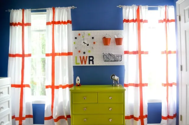 Nursery with DIY Orange Striped Curtains - Project Nursery