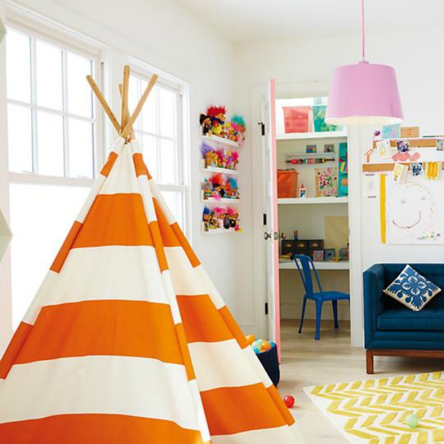 Orange and White Striped Teepee from The Land of Nod