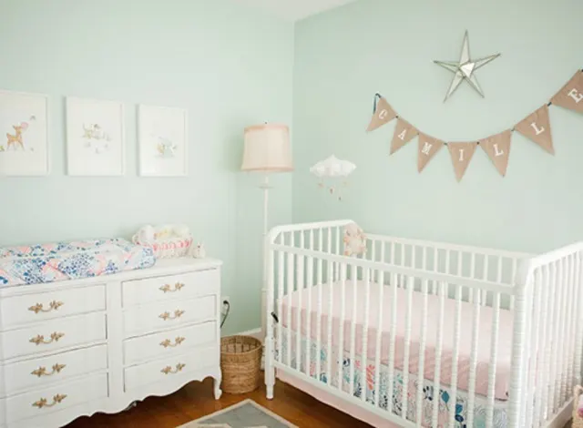 Mint Nursery with Vintage Changing Table