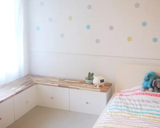 Pastel Polka Dot Wall  in Girl's Room - Project Junior