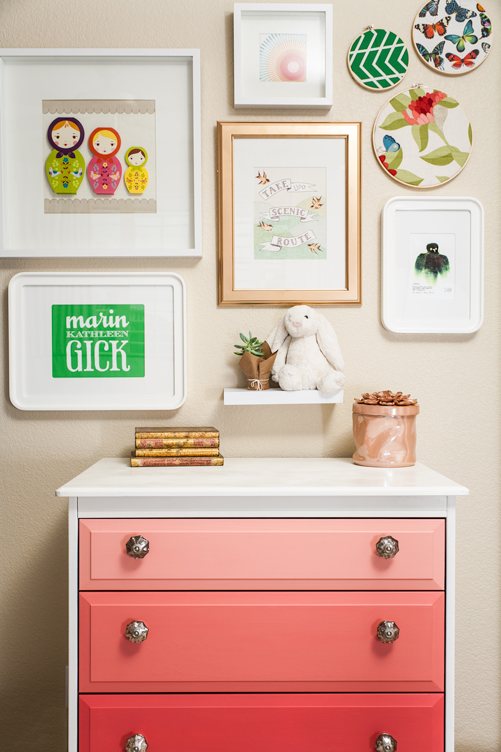 Pink Ombre Dresser