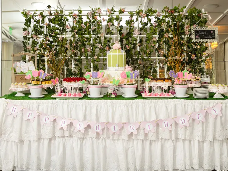 Garden Birthday Party Dessert Table