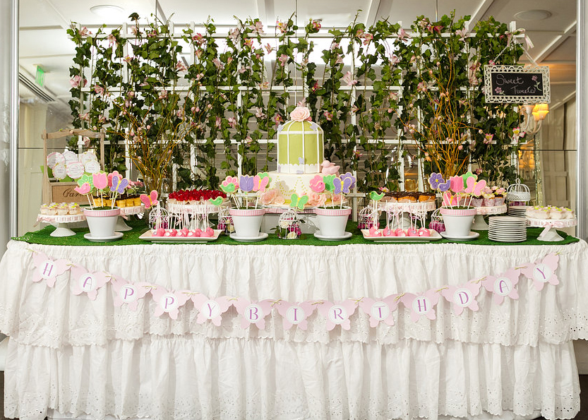 Garden Birthday Party Dessert Table