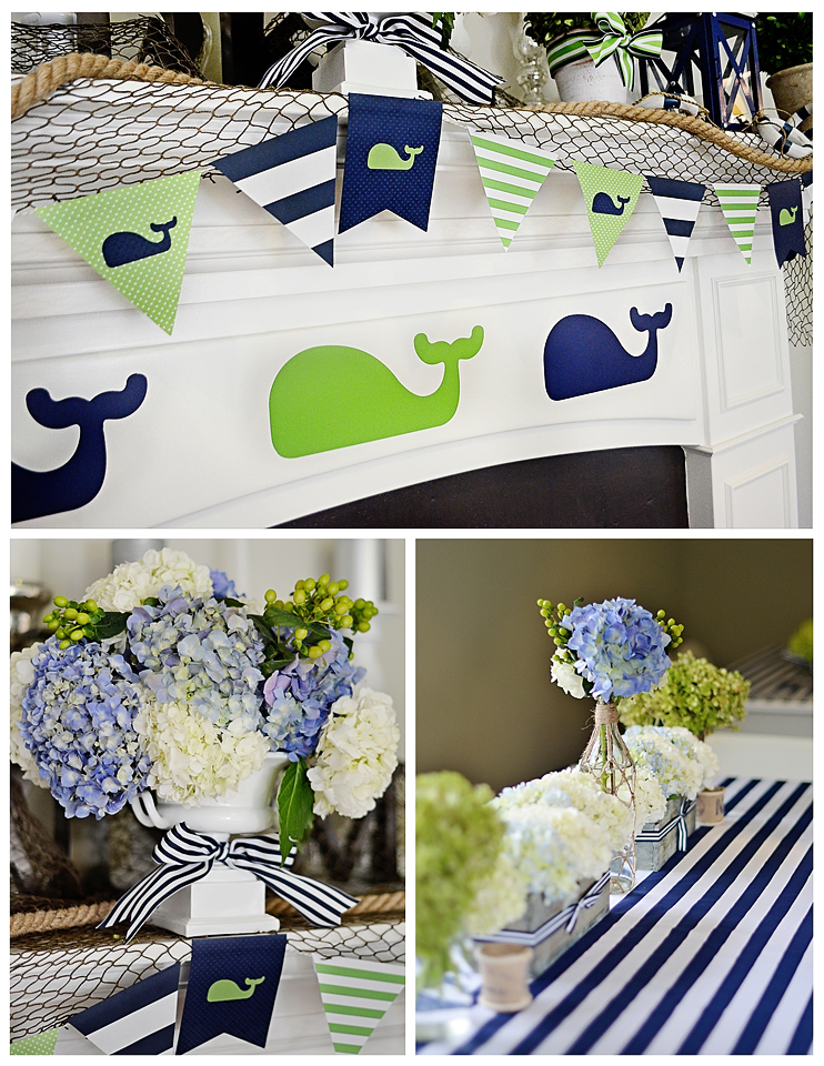 A Preppy Whale 1st Birthday Party Decor