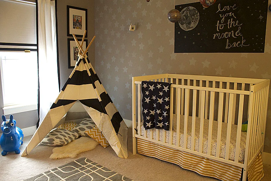 Eclectic Nursery with Black and White Teepee - Project Nursery