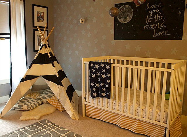 Eclectic Nursery with Black and White Teepee - Project Nursery
