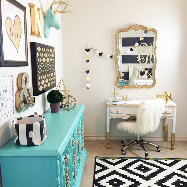 Black, Gold and Aqua Nursery - Project Nursery