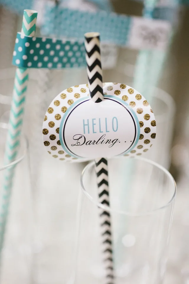 Breakfast at Tiffany's Party Paper Straws and Straw Flags - Project Nursery