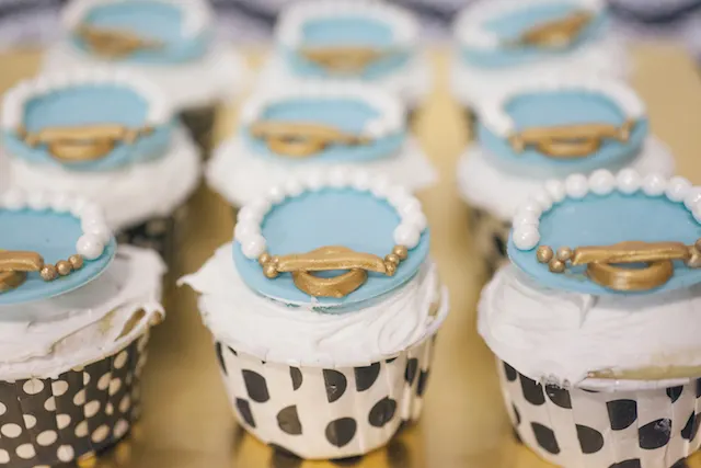 Breakfast at Tiffany's Party Pearl Necklace Cupcakes - Project Nursery