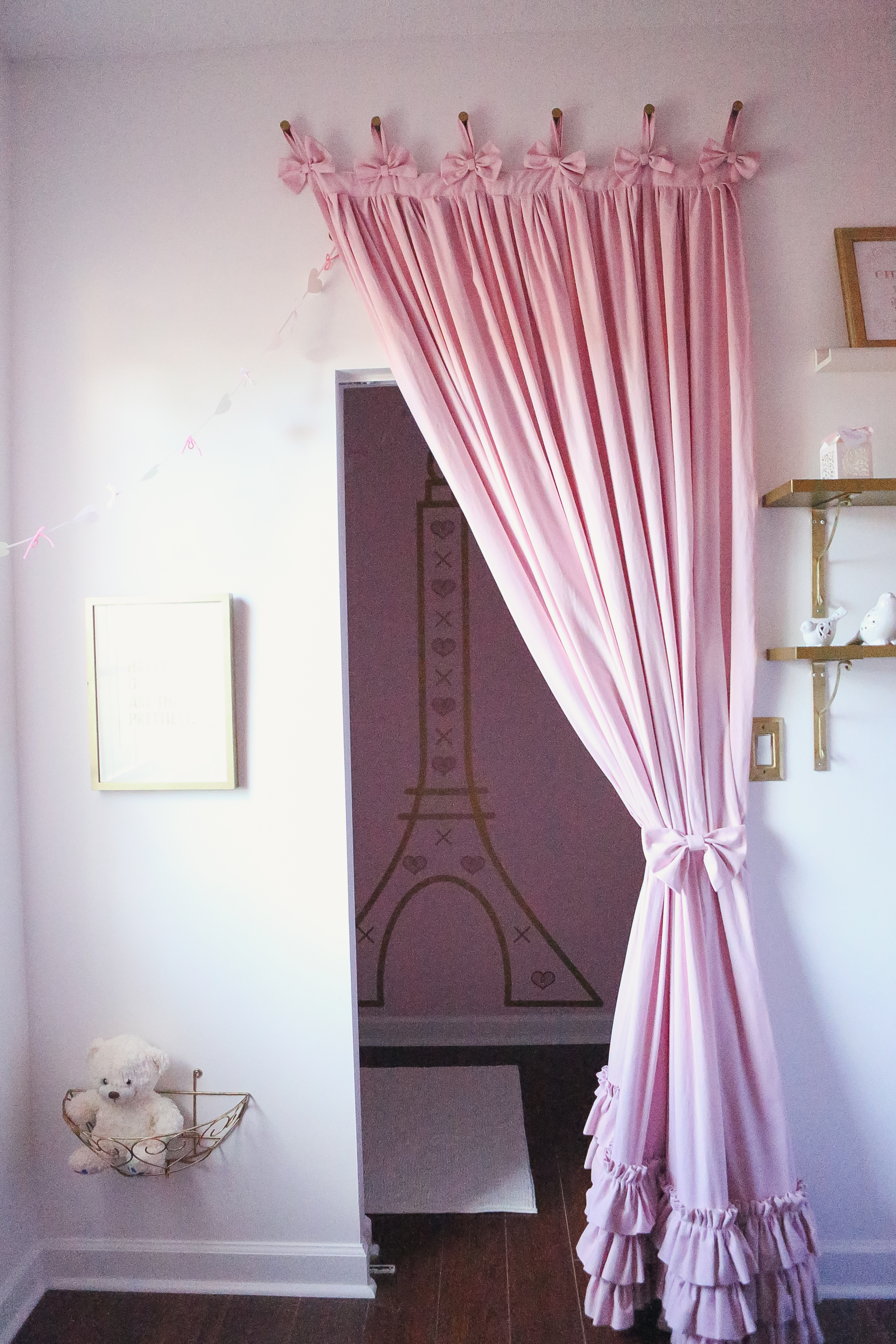 Pink Curtain for Closet Entrance