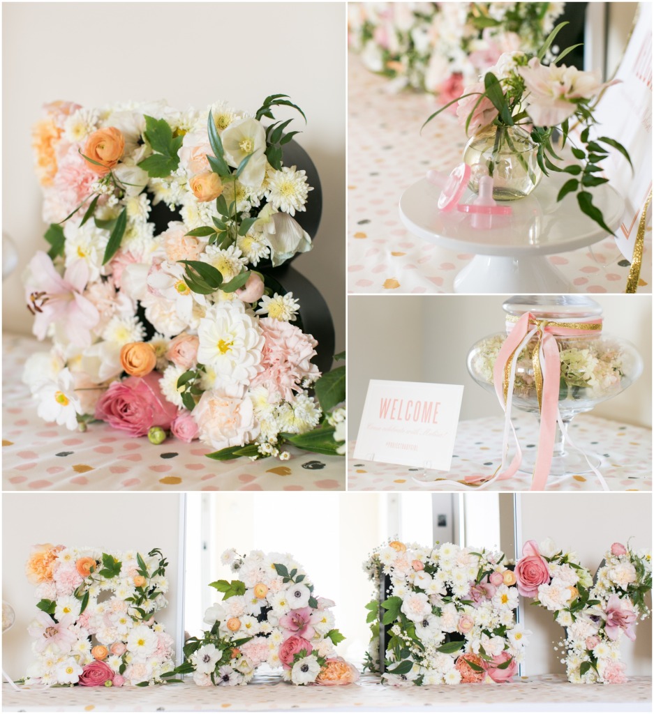 Coral and Peach Baby Shower Flowers - Project Nursery