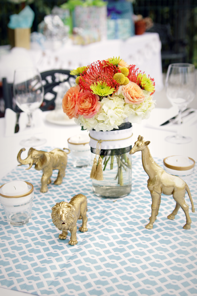 Gold Safari Baby Shower Tablescape - Project Nursery