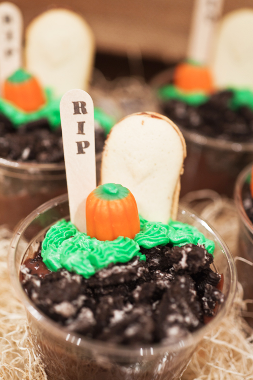 Halloween Graveyard Pudding Cups