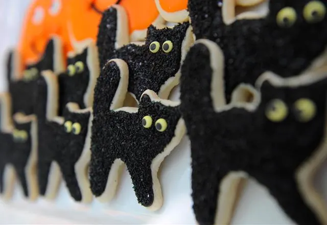 Black Cat Cutout Cookies