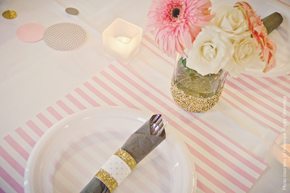 Pink and Gold Baby Shower Table Setting - Project Nursery