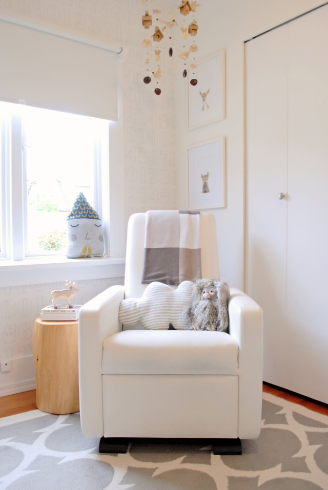 Modern Neutral Nursery with White Glider - Project Nursery