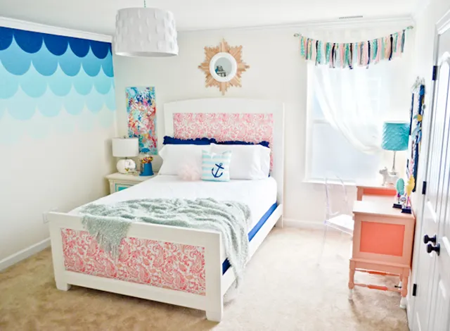 Pink and Blue DIY Girl's Room