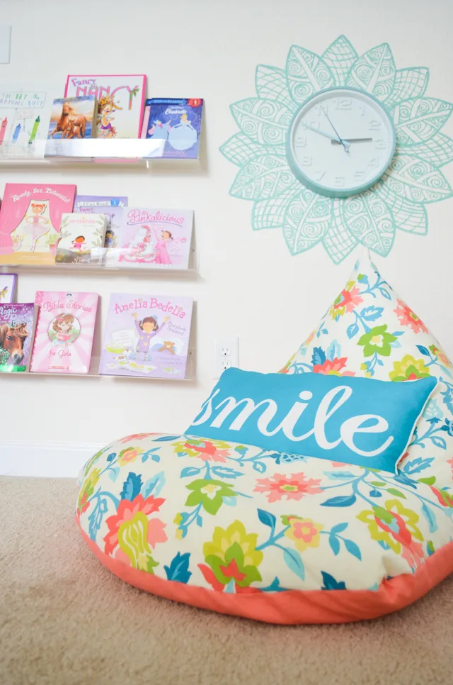 DIY Bean Bag Chair and Embellished Wall Clock