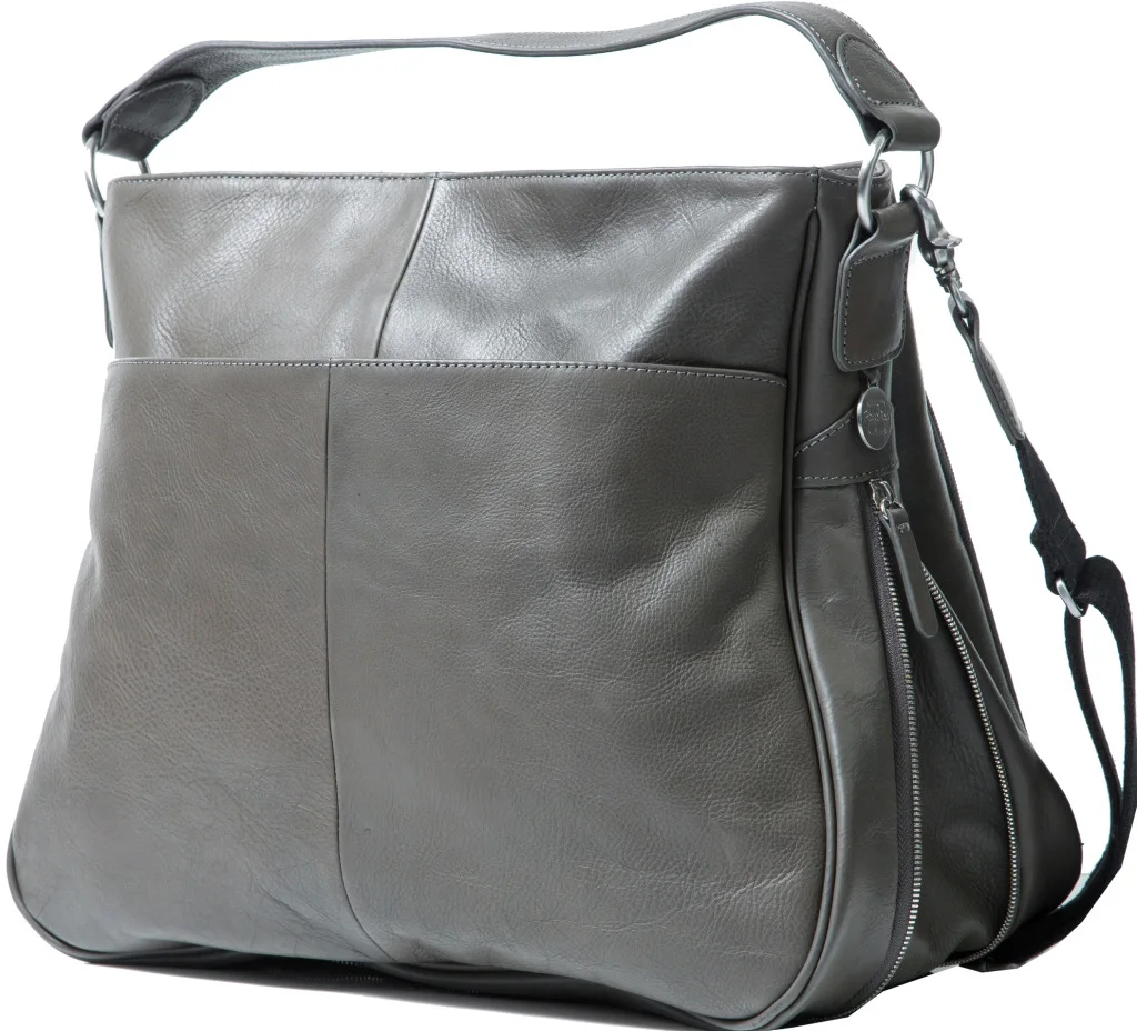 Sydney Leather Diaper Bag in Charcoal from PacaPod