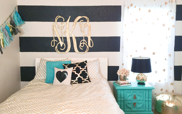 Turquoise Furniture Accents in this Gold Accents in this Black and Gold Gallery Wall in this Turquoise Dresser in this Black, White, Gold and Aqua Nursery