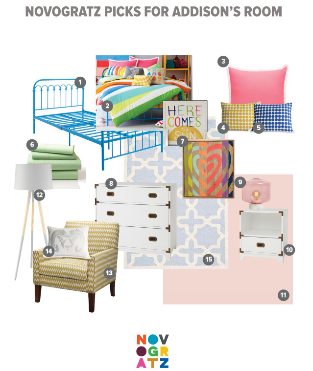 Novogratz Girl's Room Makeover Design Board