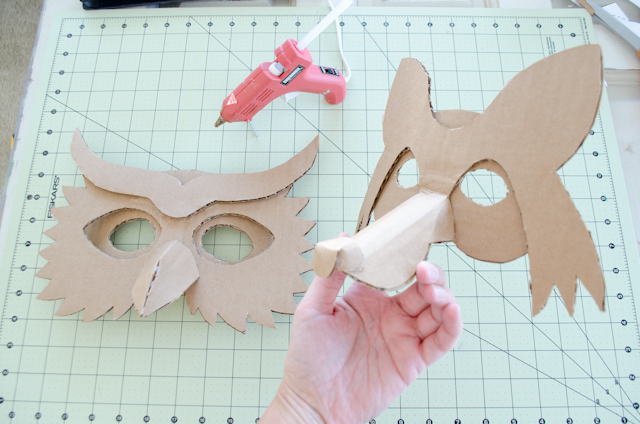 DIY Cardboard Owl and Fox Masks