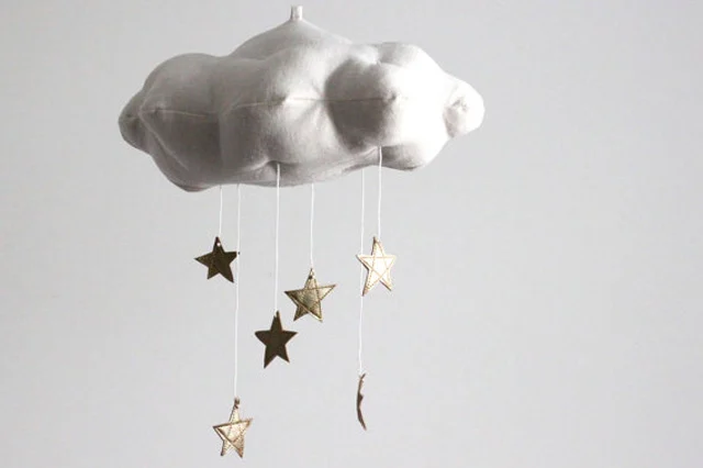 Cloud and Moon Mobile in Gold from PN Shop