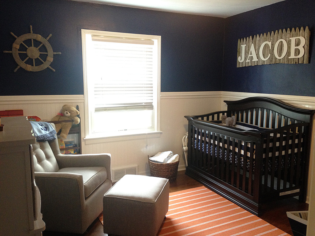 dark blue baby room