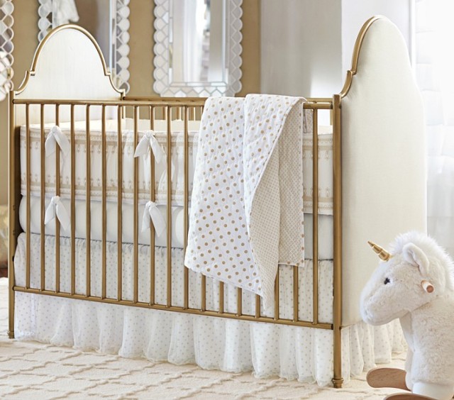 gold baby crib