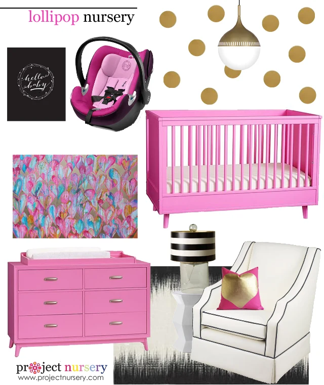 Pink and Gold Nursery Design Board - Project Nursery
