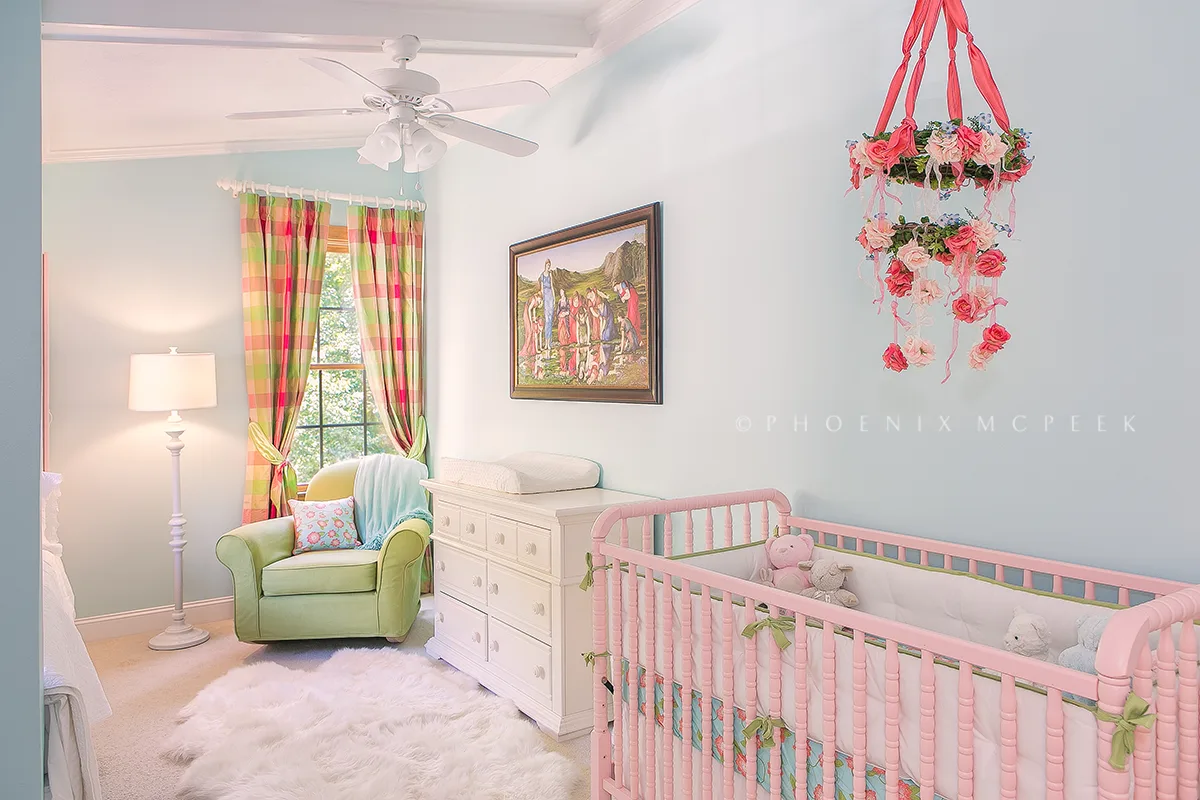 Aqua, Pink and Green Nursery